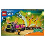LEGO City 60357 - Le défi de cascade : les cercles de feu, Jouet Moto de Cascadeur avec Camion et Minifigurines