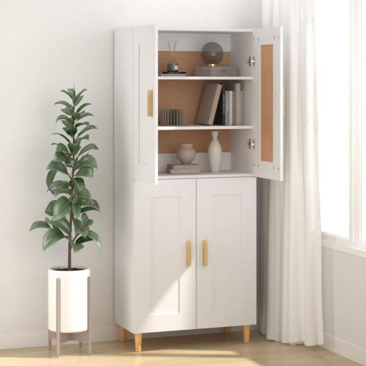 VIDAXL Buffet Blanc 69,5x34x90 cm Bois d ingénierie
