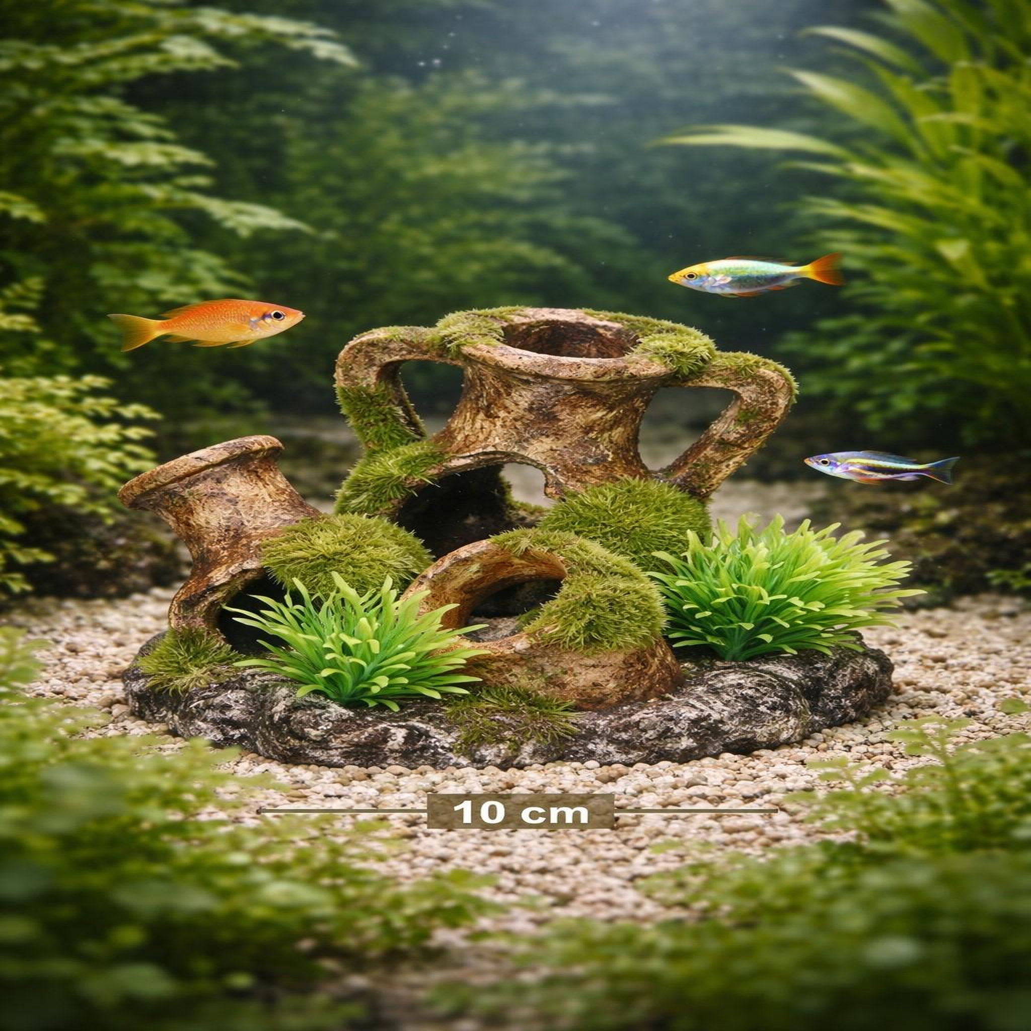 Voir la diapositive 3 : Eden Décoration aquarium amphores empilées cachettes effet mousse