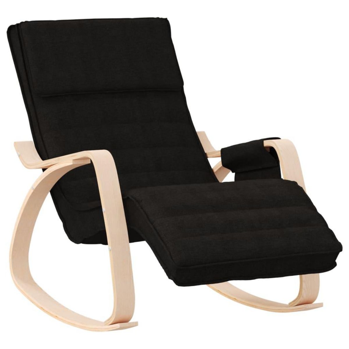 VIDAXL Chaise a bascule Noir Tissu