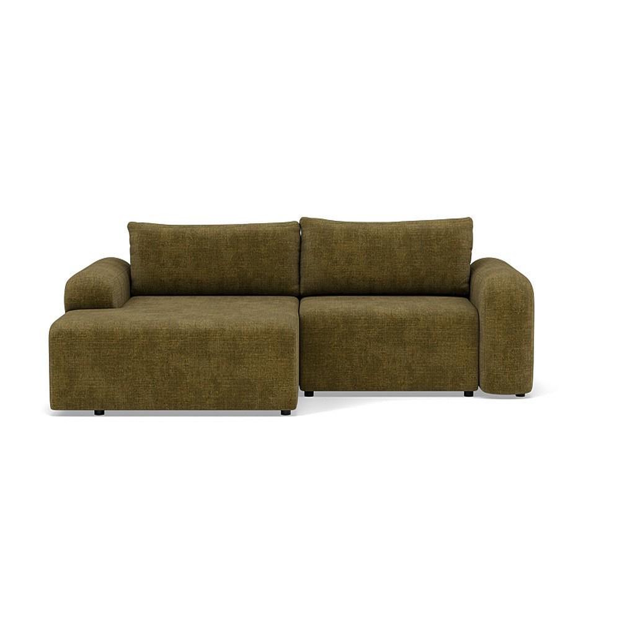 Voir la diapositive 1 : BEST MOBILIER Rebecca - canapé d'angle gauche 4 places convertible avec coffre en velours texturé