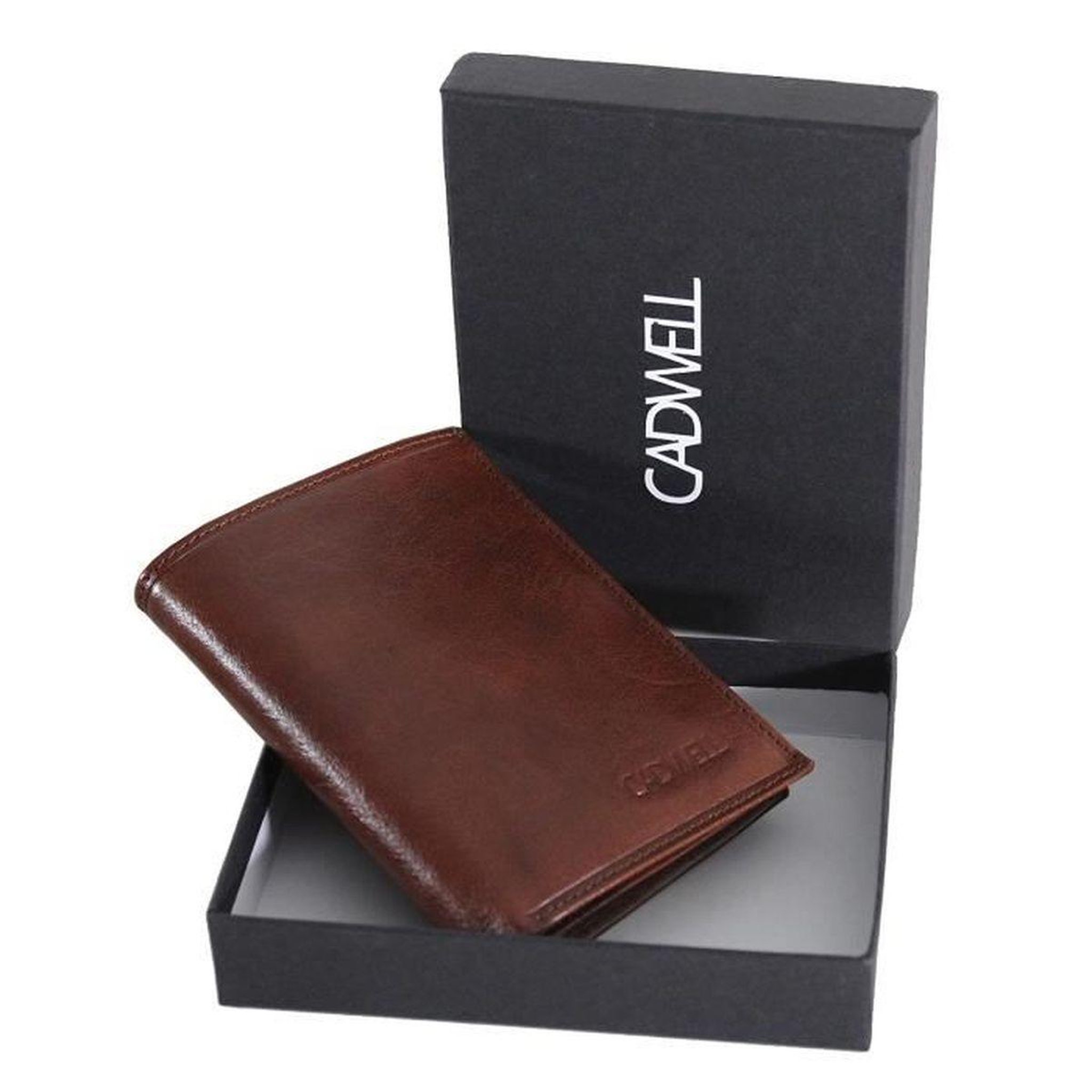 Voir la diapositive 4 : Cadwell Portefeuille Cadwell Homme 100% Cuir de Vachette - Marron