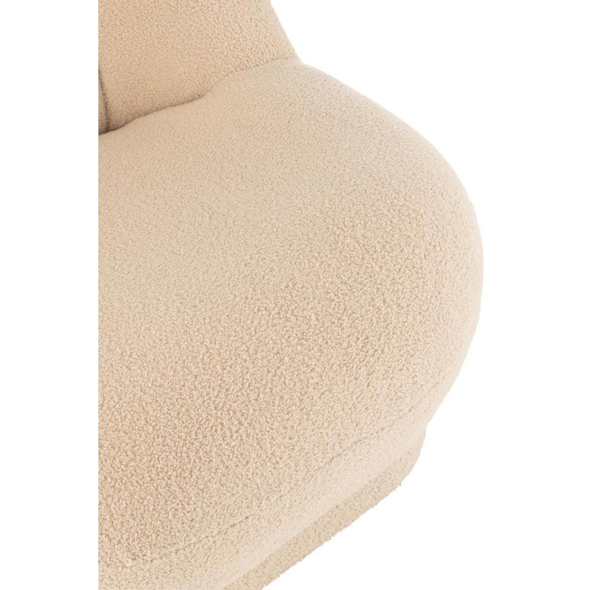Voir la diapositive 6 : J-LINE Fauteuil design bouclette  teddy  88cm beige