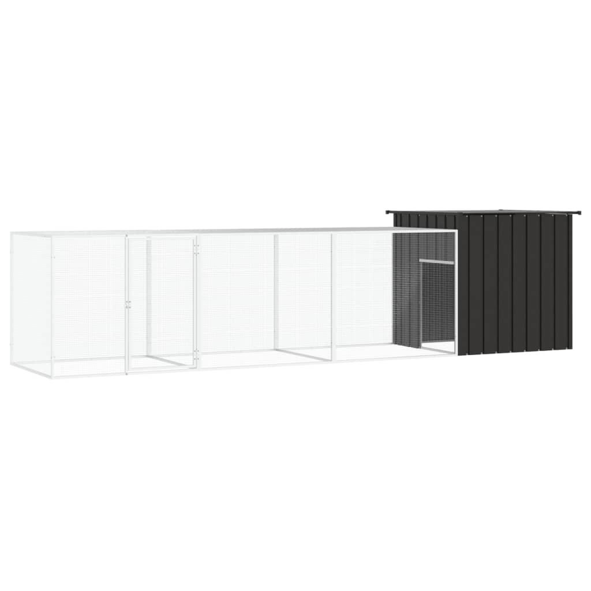 VIDAXL Poulailler Anthracite 400x91x100 cm Acier galvanise