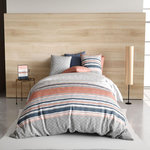 ATELIER DU COTON Parure housse de couette 100% coton 57fils chakra. Coloris disponibles : Gris