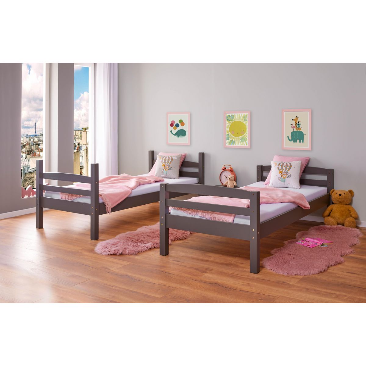 Lit supersposé  en bois massif 90 x 200cm RICK