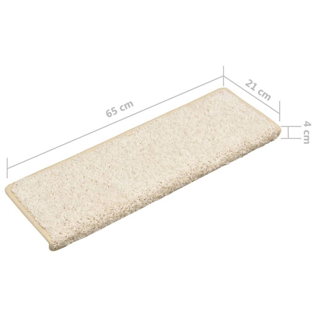 VIDAXL Tapis d'escalier 10 pcs 65x21x4 cm Blanc