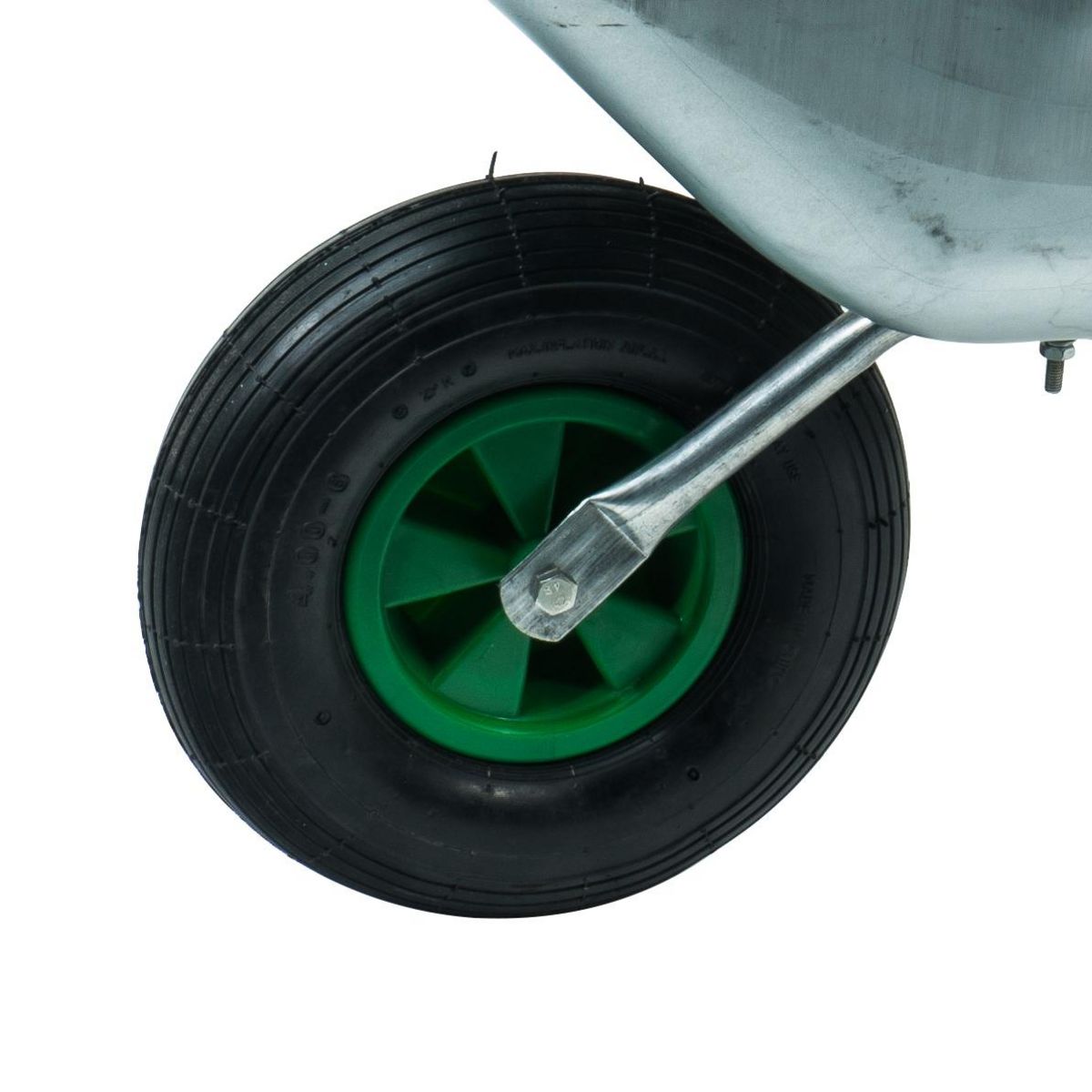 WERKAPRO Brouette en acier galvanisé avec roue gonflée WERKA PRO