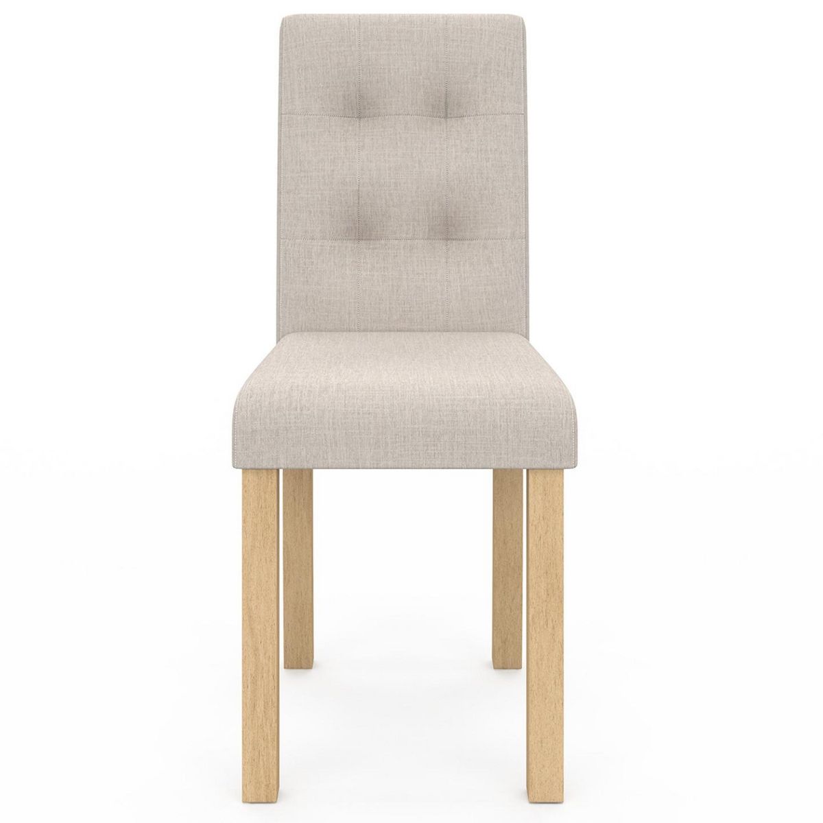 ID MARKET Lot de 6 chaises POLGA capitonnées beiges pour salle à manger