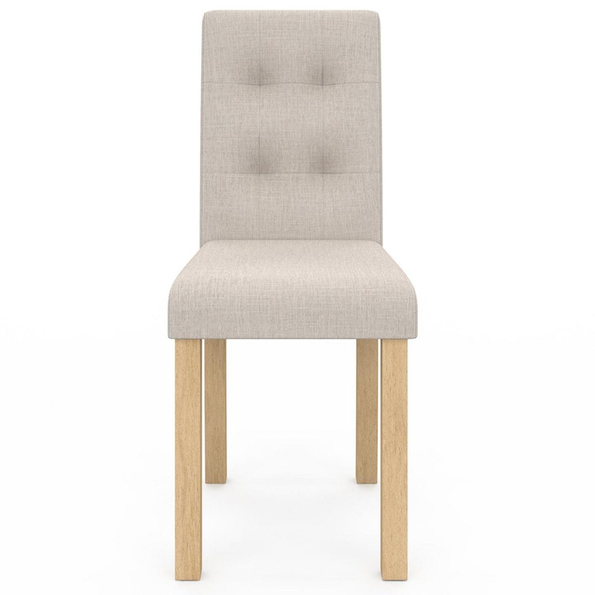 ID MARKET Lot de 6 chaises POLGA capitonnées beiges pour salle à manger