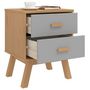 Voir la diapositive 4 : VIDAXL Table de chevet OLDEN gris et marron bois de pin solide
