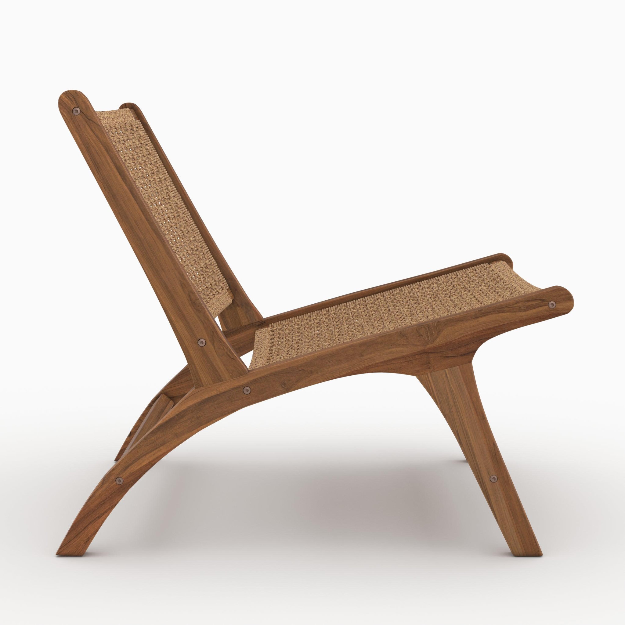 Voir la diapositive 6 : MAISON PAVANE Fauteuil en bois de teck et tissage synthétique-kilka