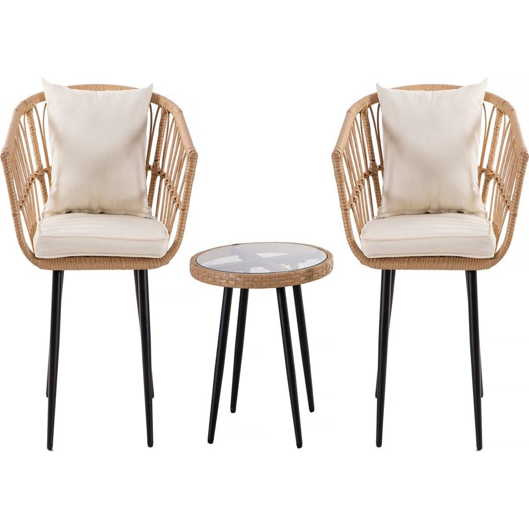 Habitat et Jardin Salon de jardin rotin  vela  - 2 places - marron