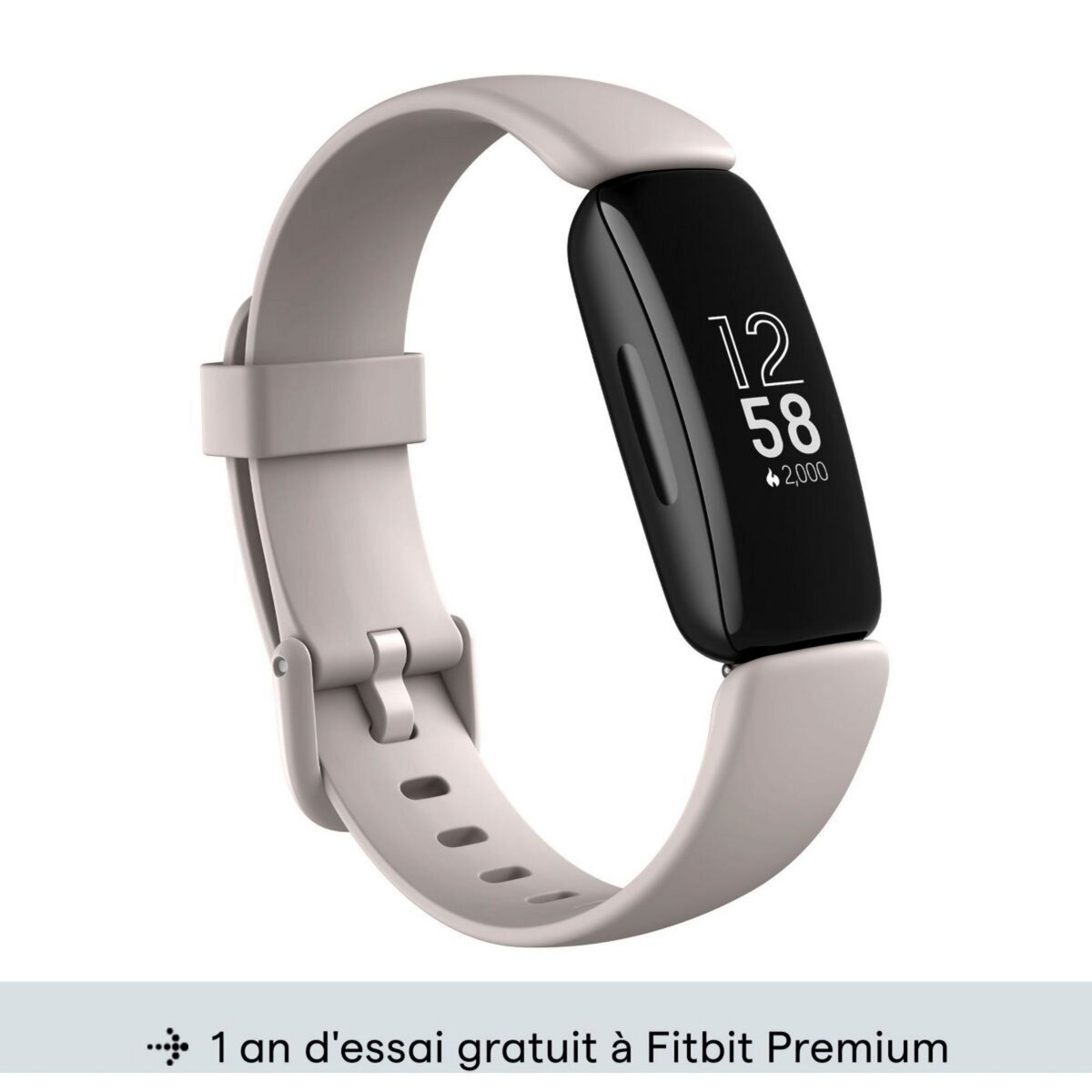 Fitbit Bracelet connect Inspire 2 blanc lunaire pas cher Auchan