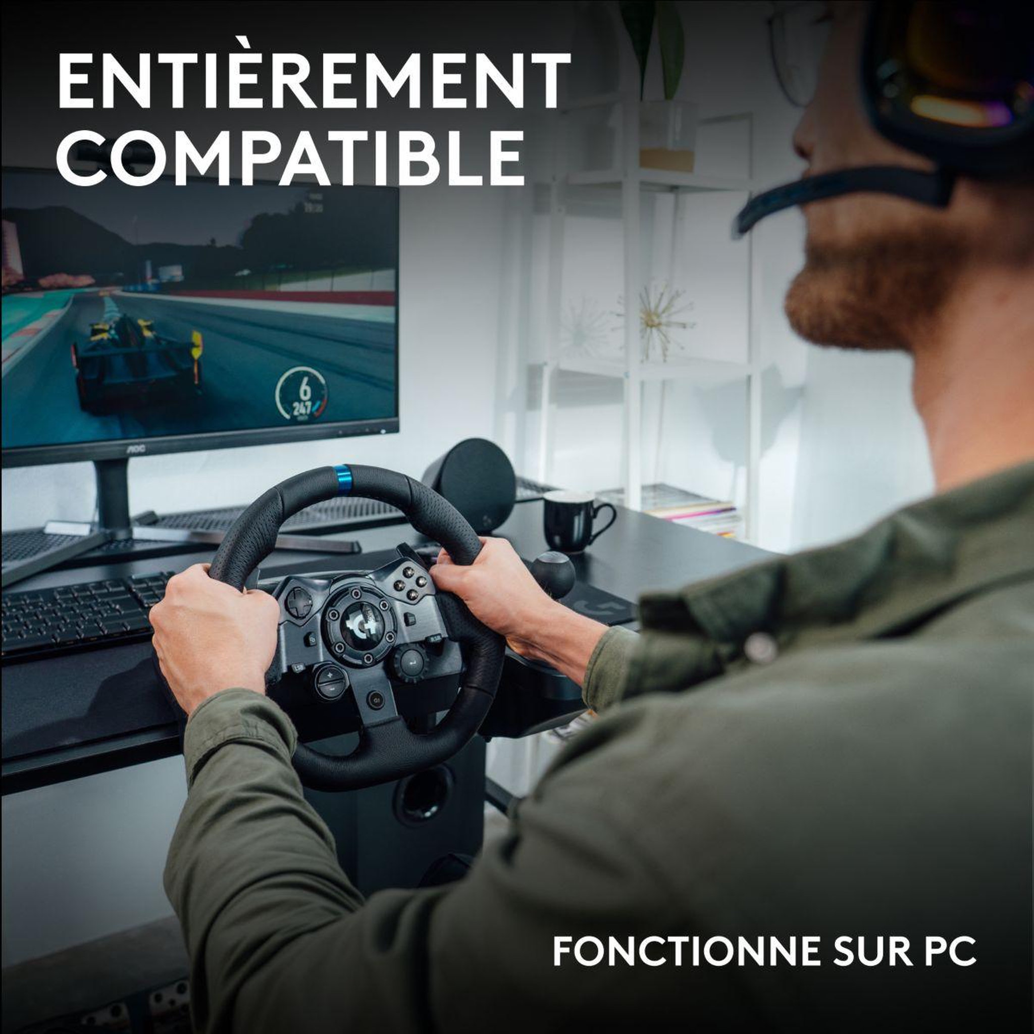 Voir la diapositive 4 : Logitech Volant + Pédalier G923 Racing Wheel and Pedals