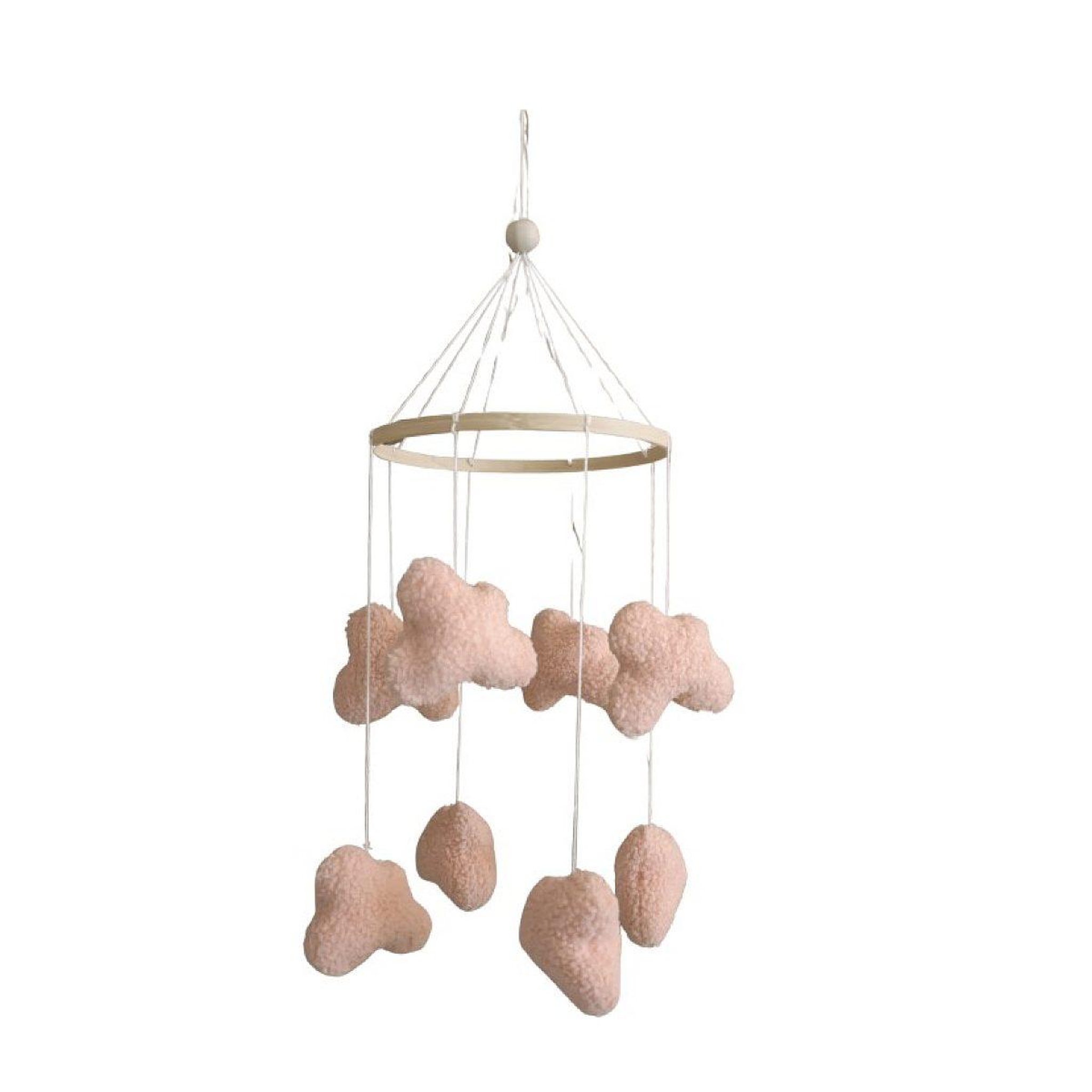 LITTLE LOUA Mobile decoratif nuages rose