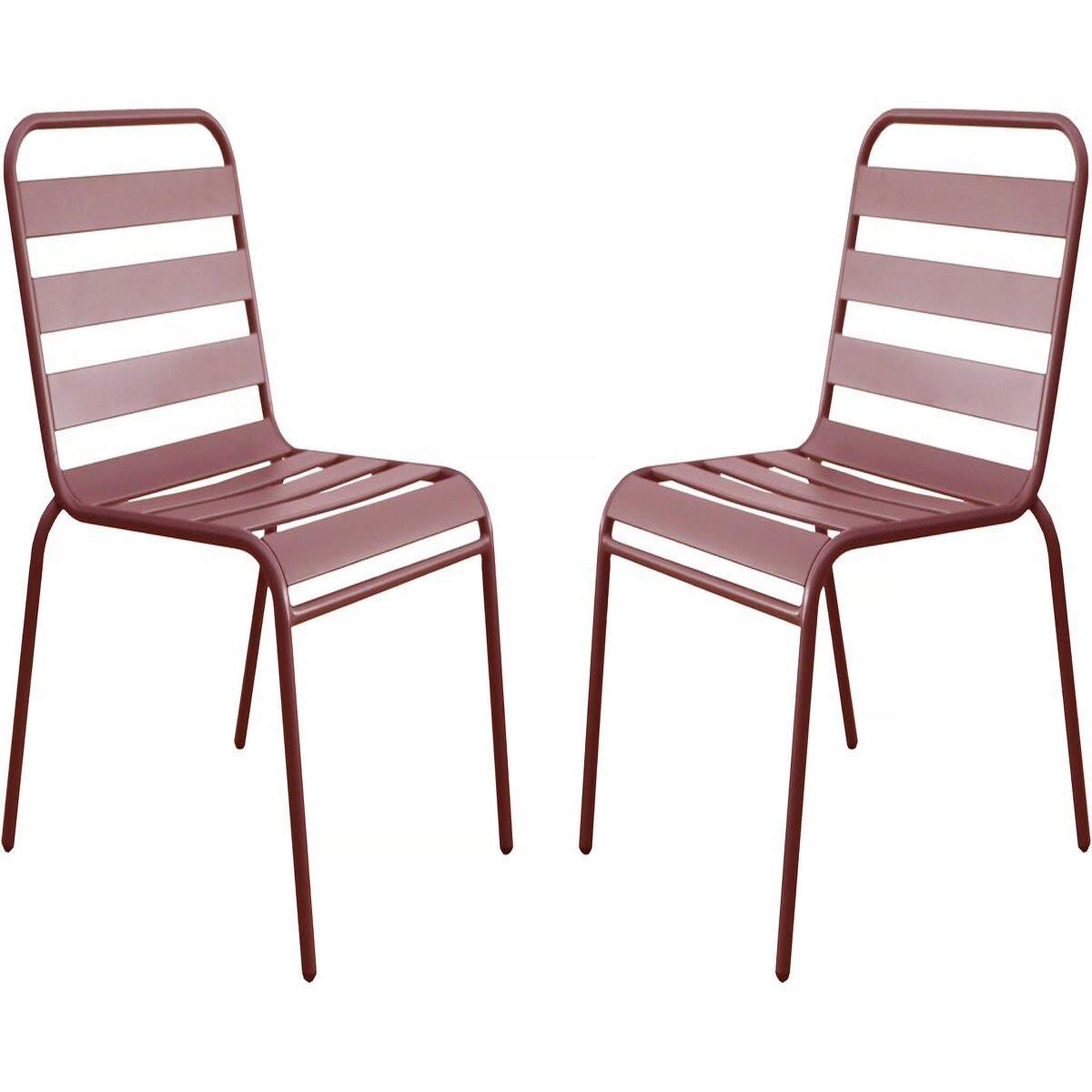Habitat et Jardin Lot de 2 chaises de jardin en métal empilables  bilbao  - terracotta