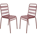 Habitat et Jardin Lot de 2 chaises de jardin en métal empilables  Bilbao  - Terracotta