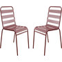 Voir la diapositive 1 : Habitat et Jardin Lot de 2 chaises de jardin en métal empilables  Bilbao  - Terracotta