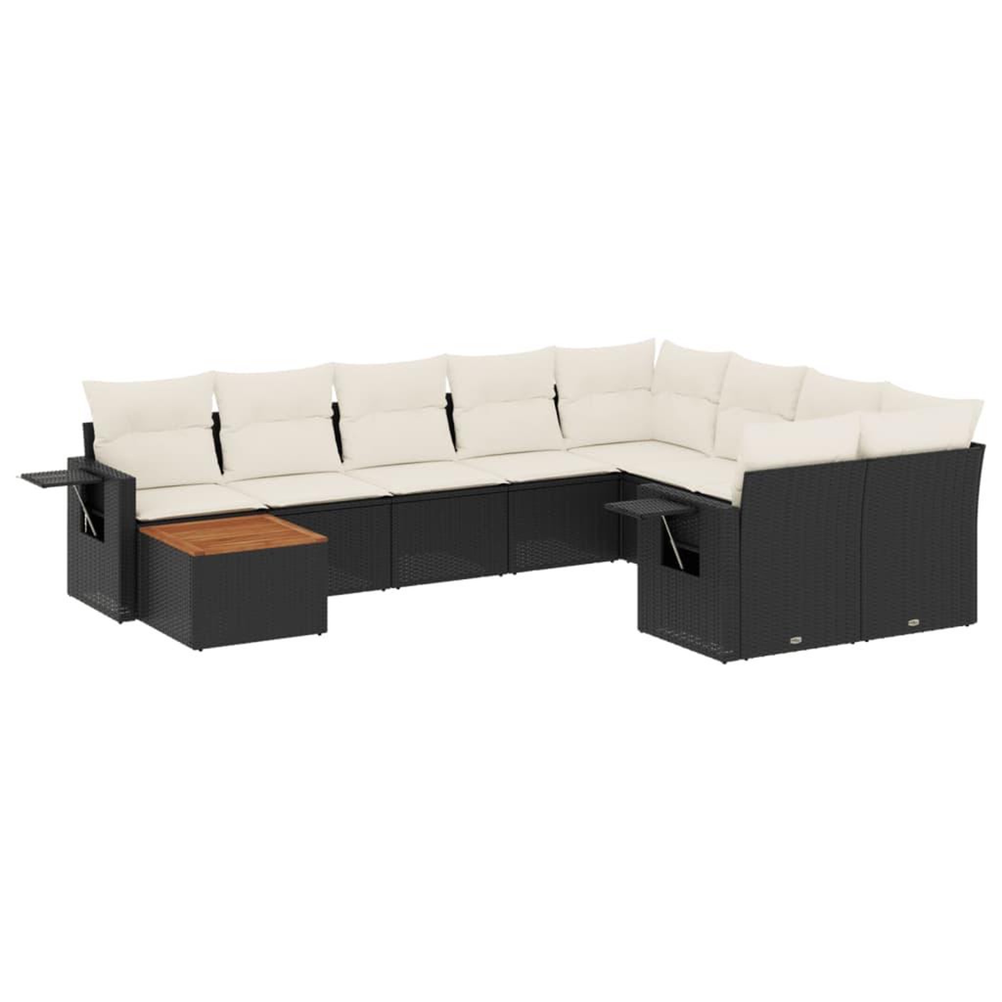 Voir la diapositive 2 : VIDAXL Salon de jardin 10 pcs avec coussins noir resine tressee