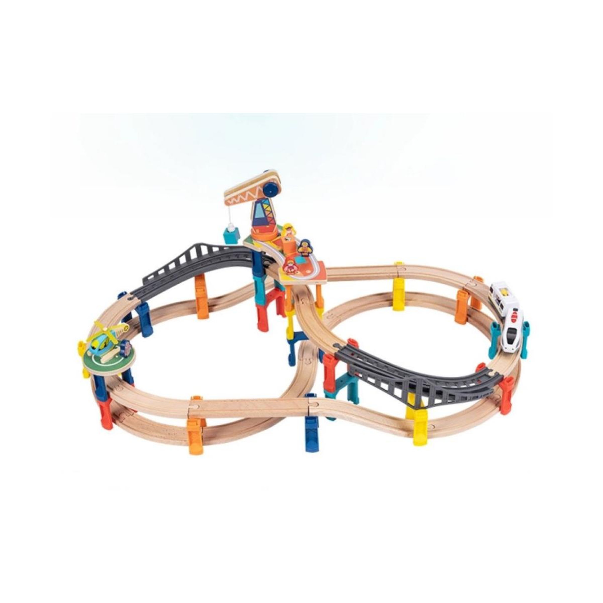 Voir la diapositive 3 : ELINELI Circuit train double niveau électrique 60 pcs