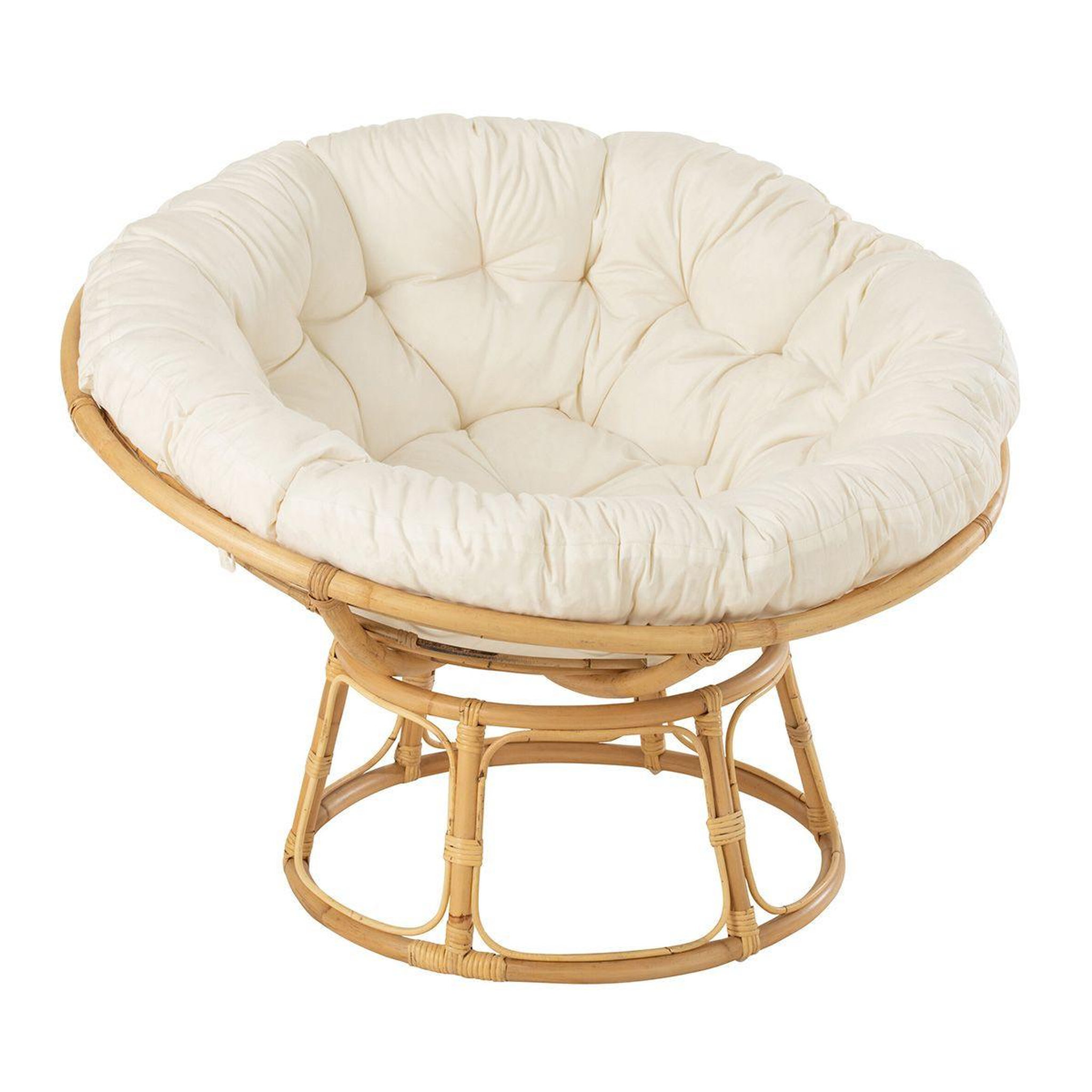 J-LINE Fauteuil en rotin & coussin  céline  115cm naturel
