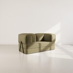 LISA DESIGN Poppy - canapé 3 places convertible en velours côtelé. Coloris disponibles : Vert, Beige, Jaune, Noir, Orange, Bleu, Gris