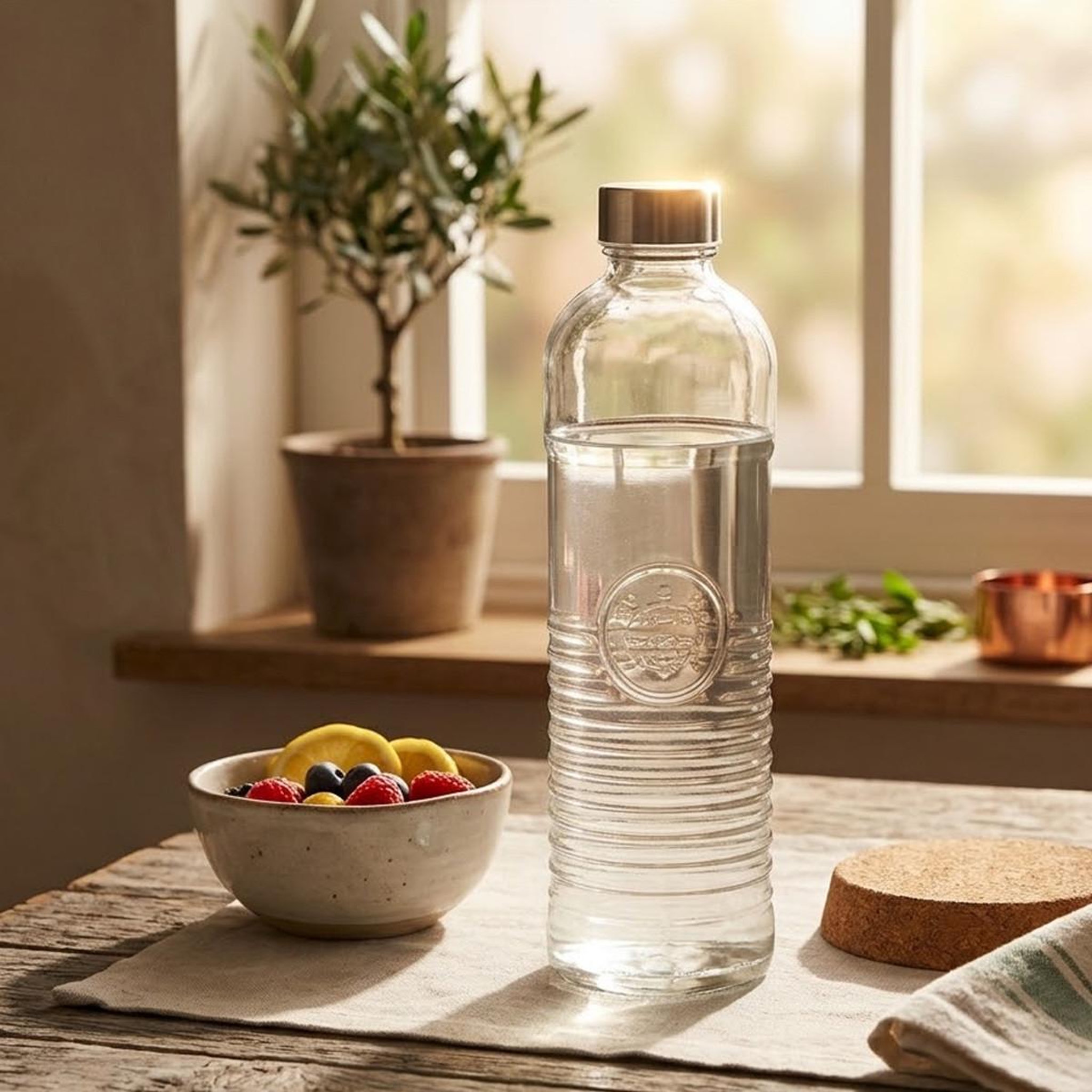 Voir la diapositive 3 : SECRET DE GOURMET Bouteille en verre  babord  1l transparent