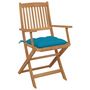 Voir la diapositive 2 : VIDAXL Chaises pliables de jardin lot de 4 avec coussins Bois d'acacia
