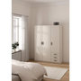 Voir la diapositive 6 : MARKET24 Armoire VEGA - Décor cachemire - 3 portes + 3 tiroirs - L 147 x P 49,8 x H 200,4 cm