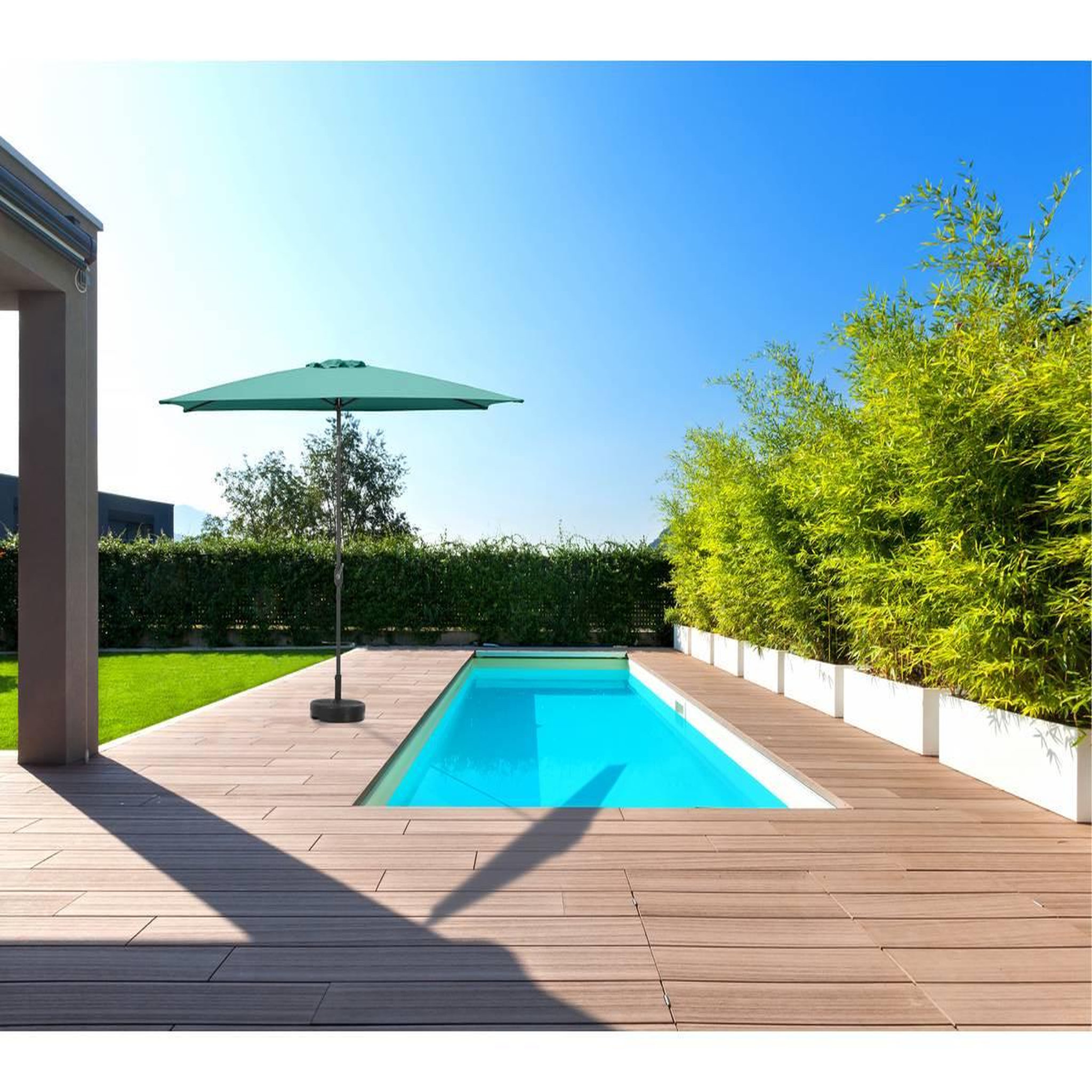 Voir la diapositive 2 : Habitat et Jardin Parasol rectangulaire inclinable  sol 2  - 2 x 3 m - vert