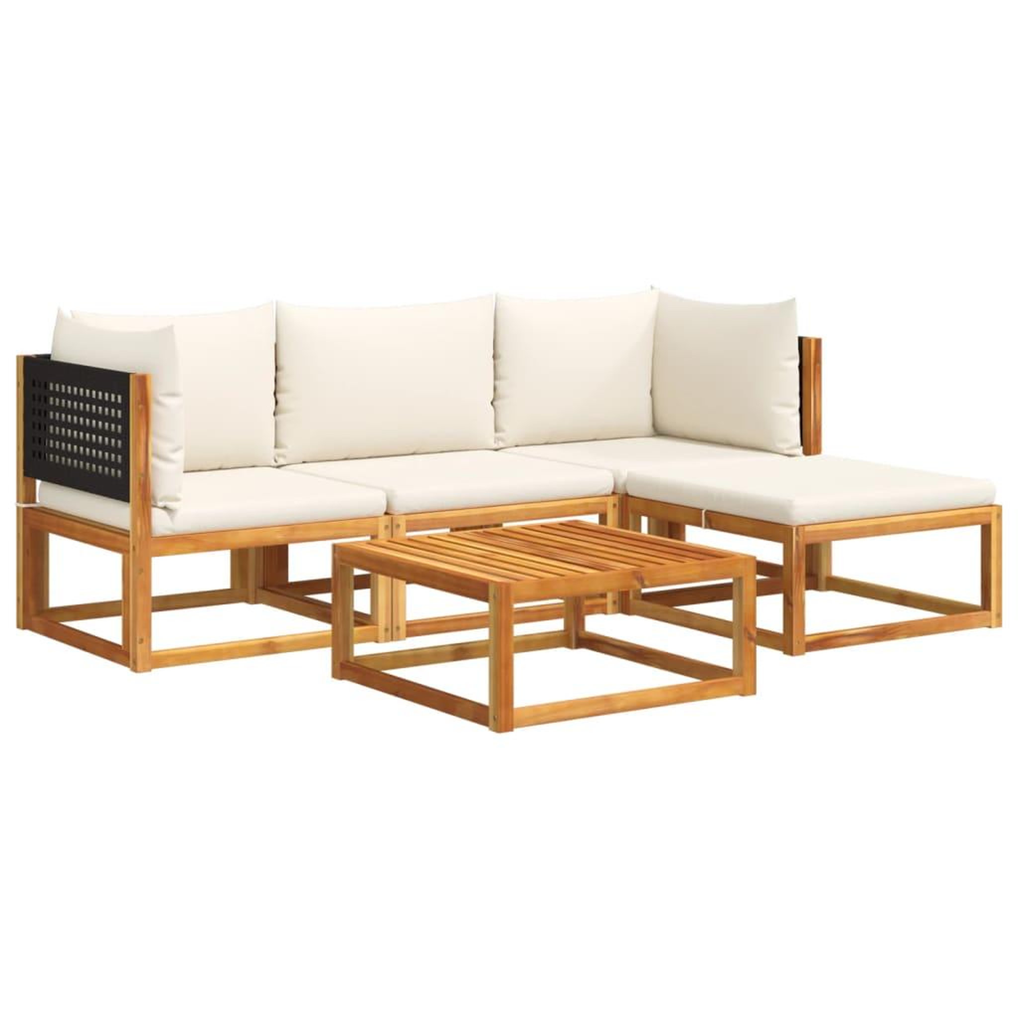 Voir la diapositive 2 : VIDAXL Salon de jardin avec coussins 5 pcs Bois d'acacia solide