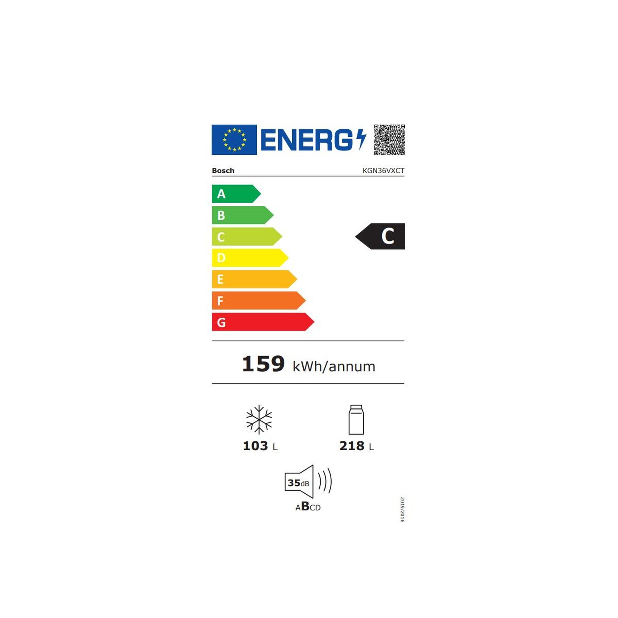 Voir la diapositive 2 : BOSCH Réfigérateur combiné 55cm 260l no frost acier brossé noir - kgn36vxct