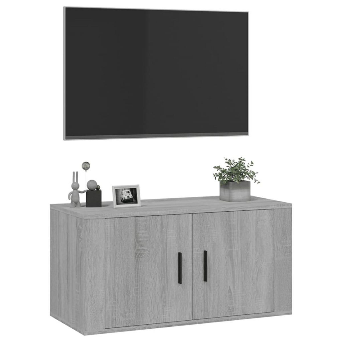 VIDAXL Meuble TV mural Sonoma gris 80x34,5x40 cm