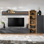 Paris Prix Ensemble Meuble TV Design  Skill  240cm Anthracite & Naturel