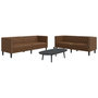 Voir la diapositive 1 : VIDAXL Ensemble de canape Chesterfield 2 pcs marron similicuir daim