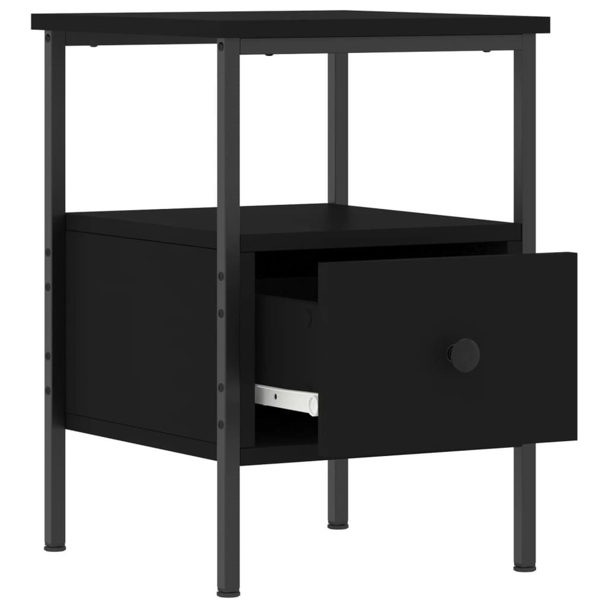 Voir la diapositive 5 : VIDAXL Table de chevet noir 34x36x50 cm bois d'ingenierie