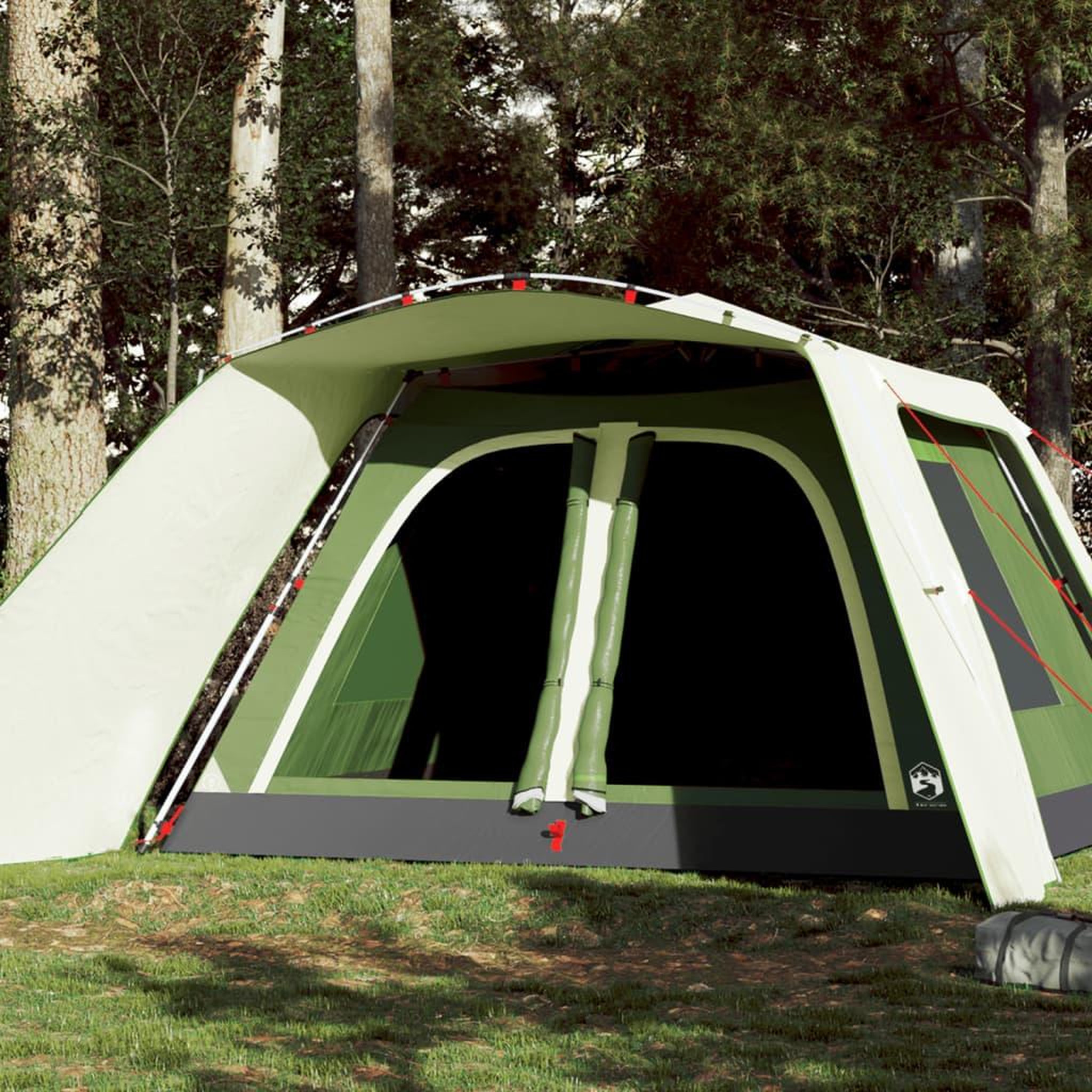 VIDAXL Tente familiale avec porche 9 personnes vert degagement rapide