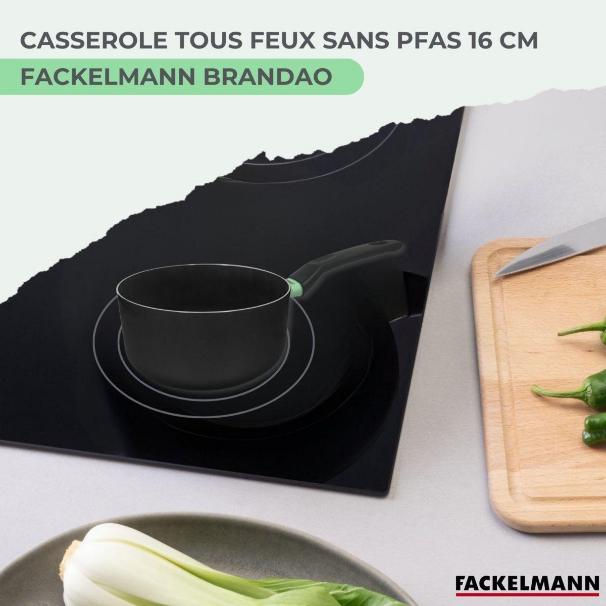 Fackelmann Casserole 16 cm aluminium revêtement céramique antiadhésif sans PFAS Fackelmann Brandao