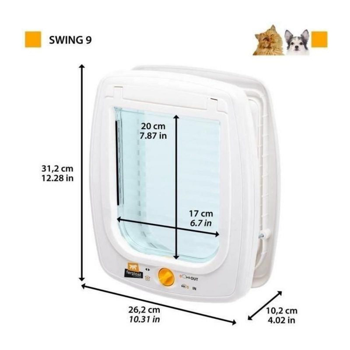 Ferplast Chatiere - FERPLAST - Swing 9 - 26,2 x 10,2 x h 31,2 cm - Gris