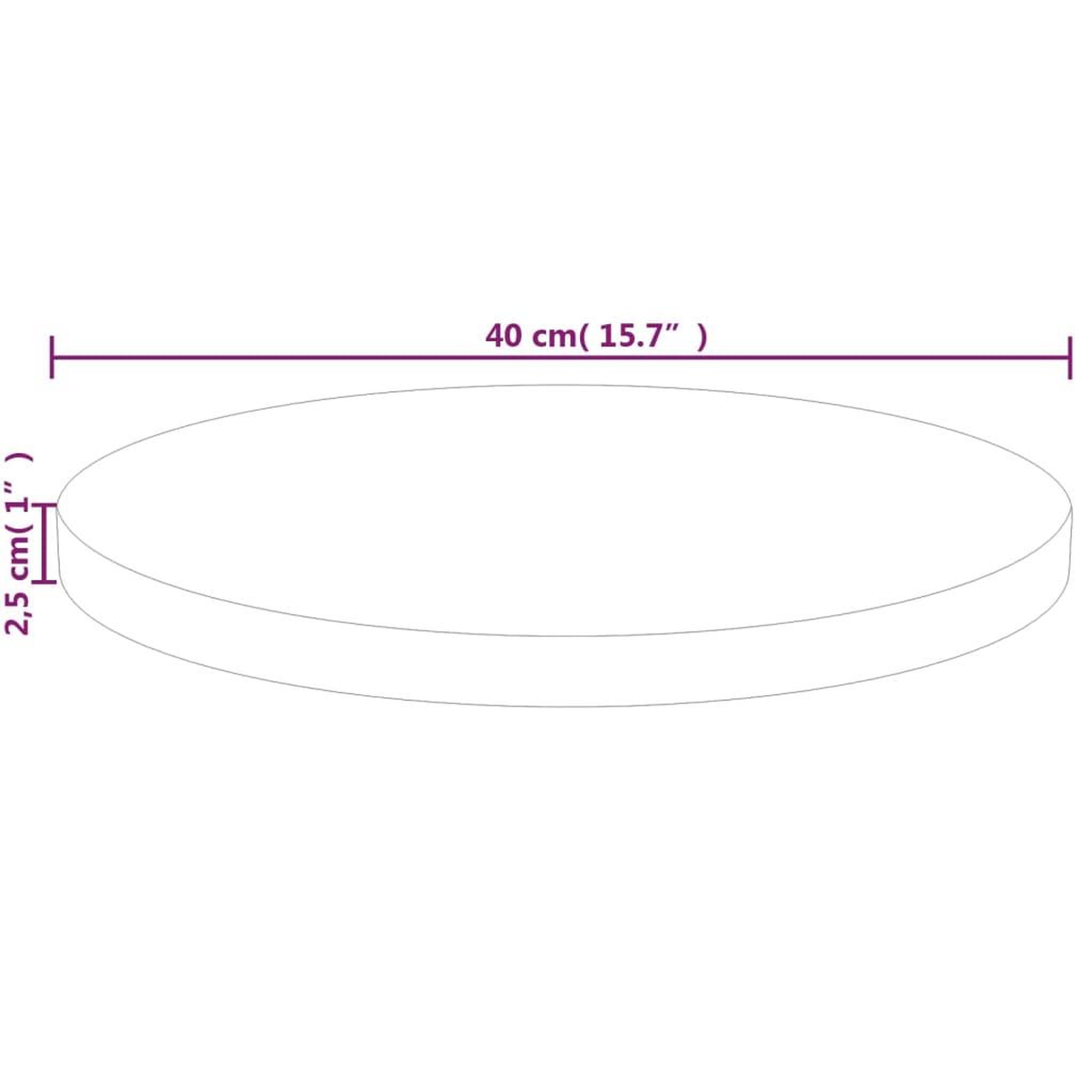 Voir la diapositive 5 : VIDAXL Dessus de table rond Ø40x2,5 cm Bois de chene massif non traite