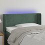Voir la diapositive 1 : VIDAXL Tete de lit a LED Vert fonce 103x16x78/88 cm Velours