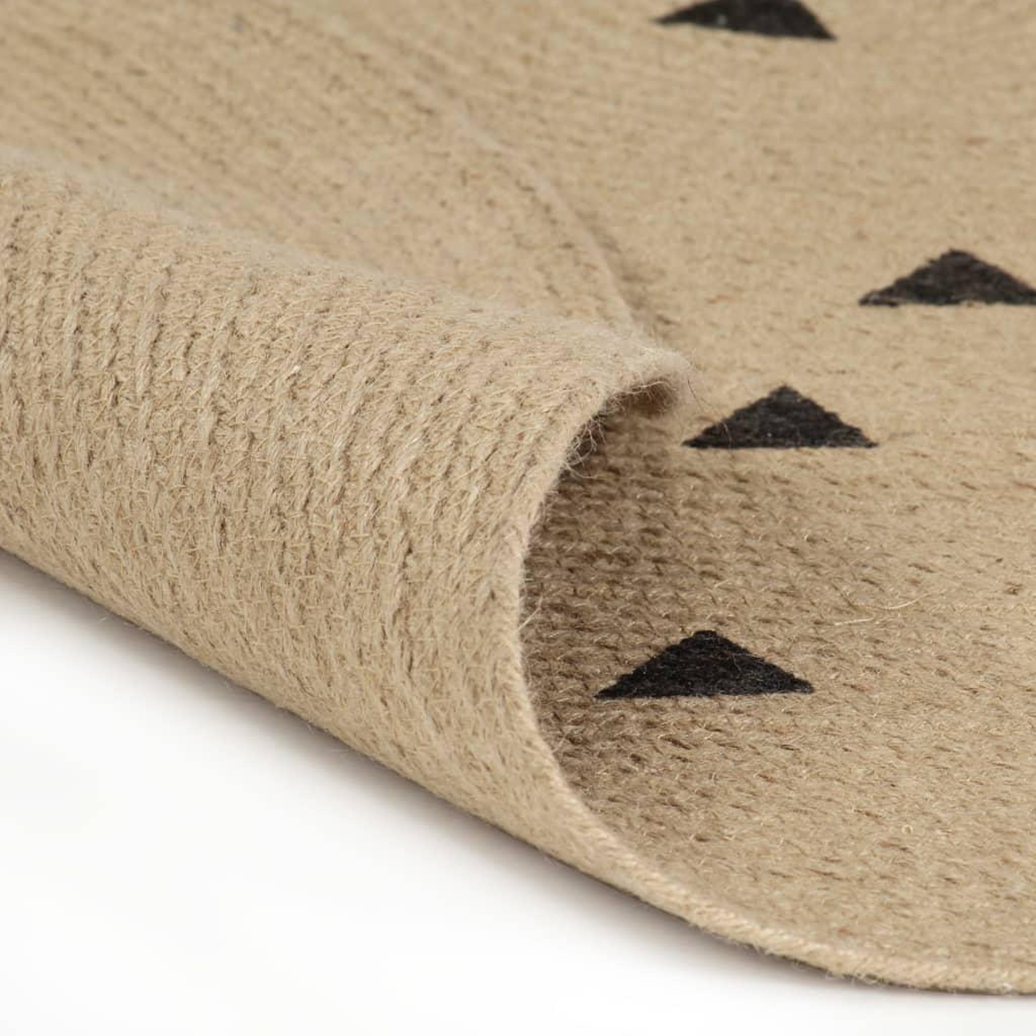 Voir la diapositive 2 : VIDAXL Tapis fait a la main Jute avec imprime a triangles 90 cm