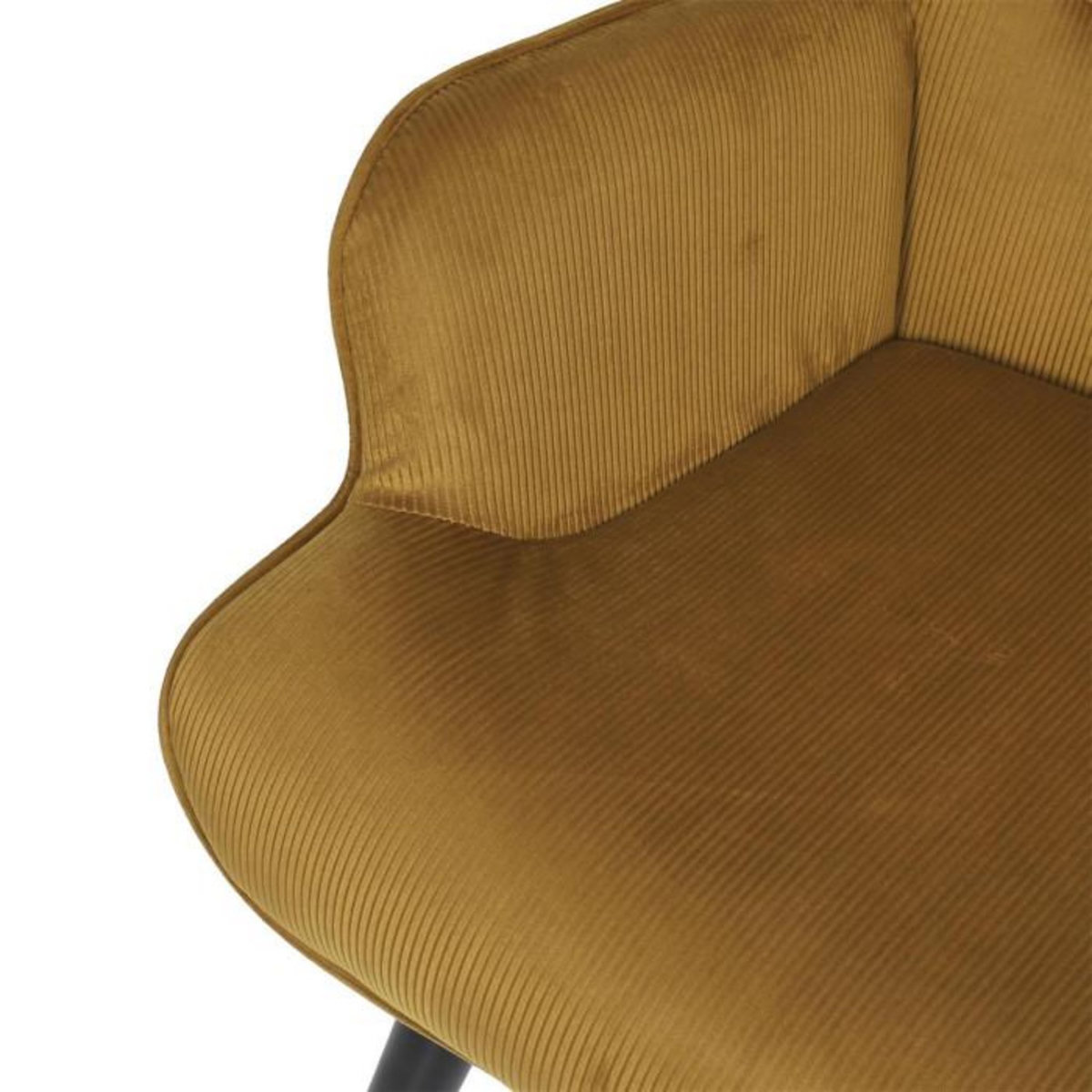 Paris Prix Fauteuil en Velours Côtelé  Giulia  96cm Jaune