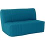 Voir la diapositive 3 : MARKET24 Banquette BZ DREAM - Tissu 100% Coton bleu canard - Couchage 140x190 cm