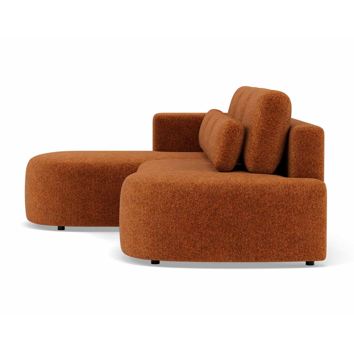 LISA DESIGN Mahina - canapé d'angle gauche 4 places convertible avec coffre en tissu texturé