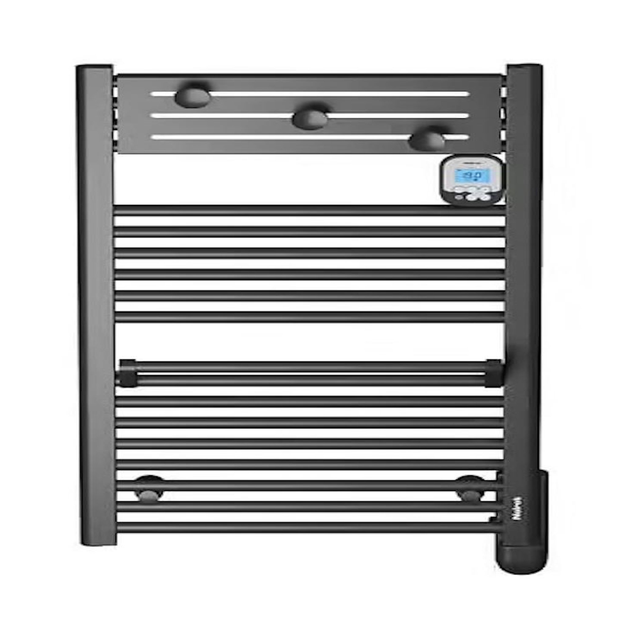 NOIROT Sèche-serviettes électrique à inertie fluide - actibain 500 w - tubes ronds - thermostat électronique - noir