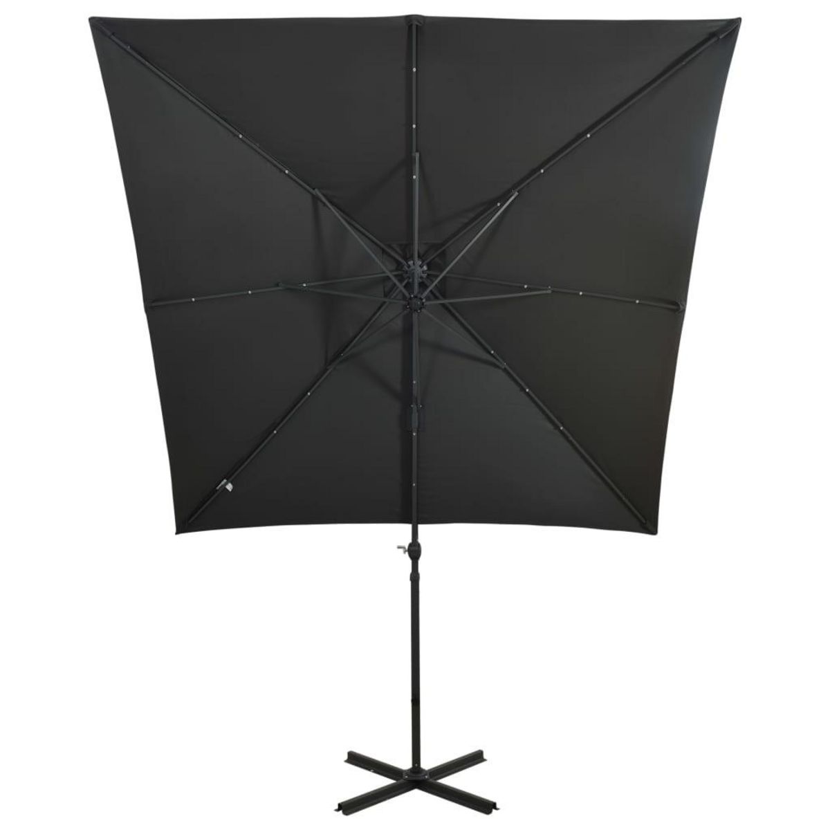 VIDAXL Parasol de jardin en porte-a-faux avec mat et lumieres LED