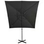 Voir la diapositive 5 : VIDAXL Parasol de jardin en porte-a-faux avec mat et lumieres LED