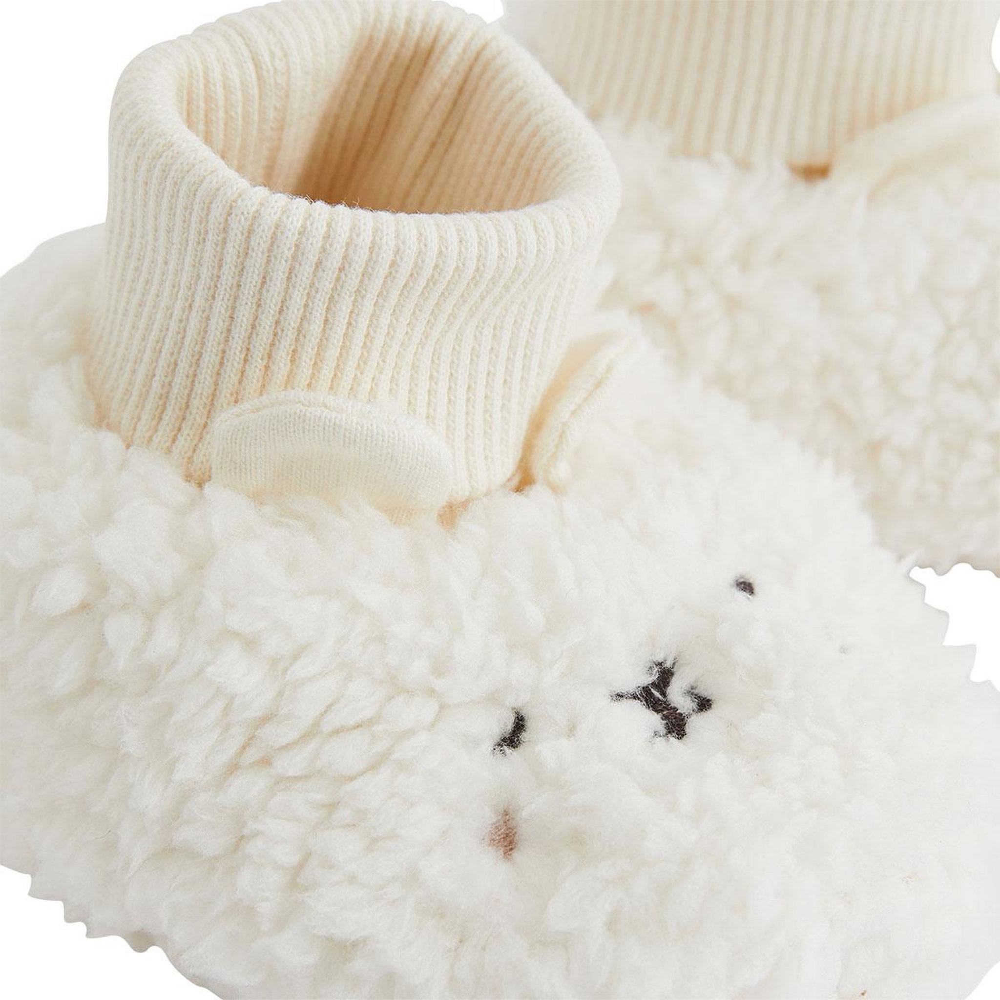 Voir la diapositive 3 : PETIT BEGUIN Chaussons bébé en sherpa caramel